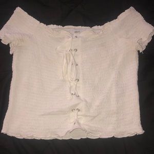 White off the shoulder shirt